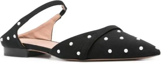 Malone Souliers Uma faux-pearl embellished mules Black