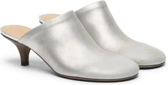 Marsèll Spilla 45mm laminated leather mules Grey