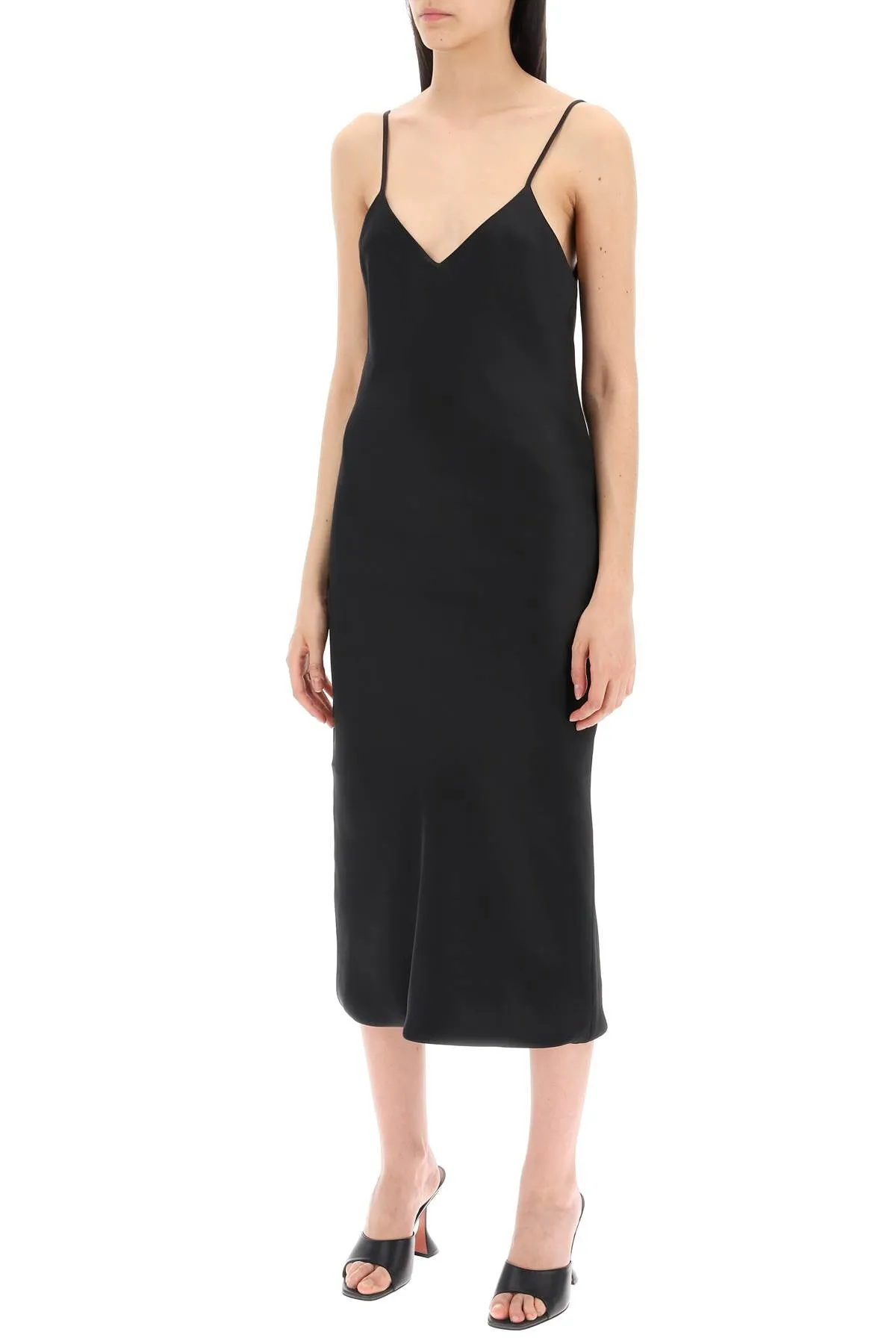 midi crêpe slip dress