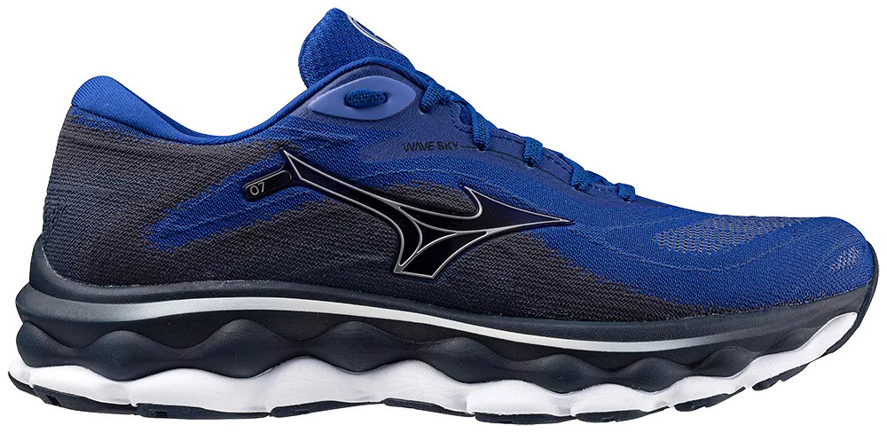 Mizuno Wave Sky 7 (D Width) - Surf the Web/Silver/Dress Blues (Mens)