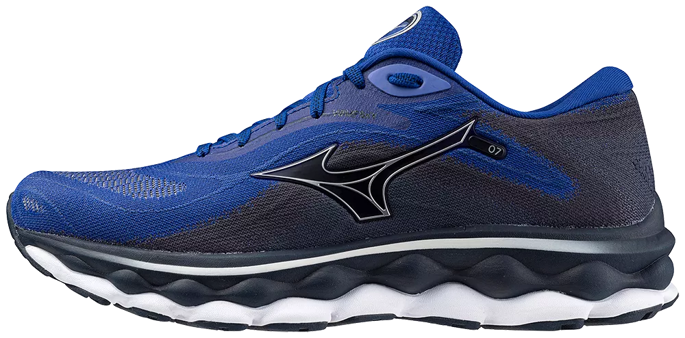 Mizuno Wave Sky 7 (D Width) - Surf the Web/Silver/Dress Blues (Mens)