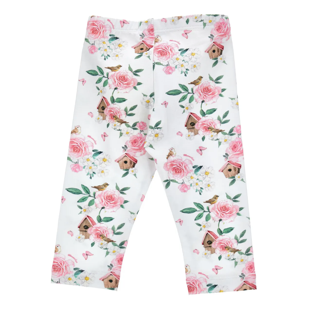 Monnalisa Leggings Jersey Bird Hous Bianco+Multicolor 31C403_3650_9984