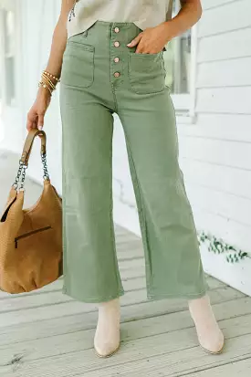 More To Love Olive Green Denim Pants