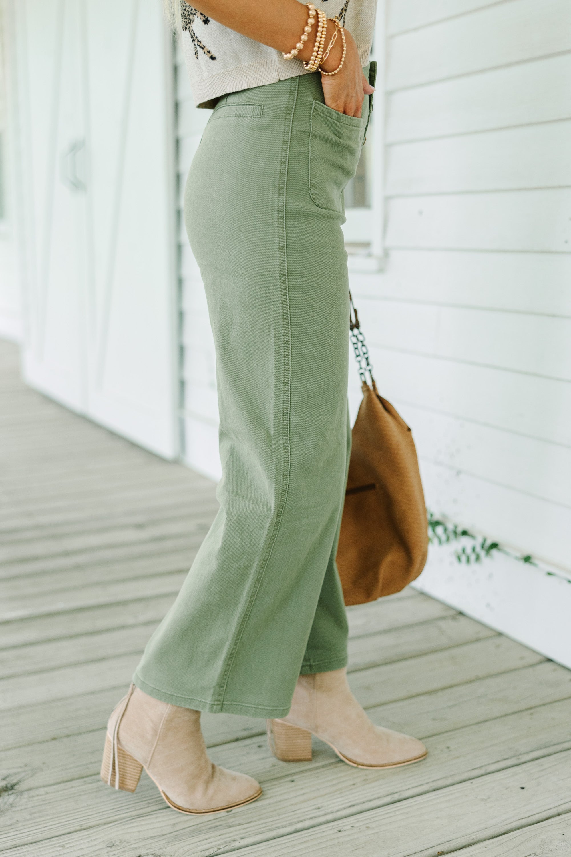 More To Love Olive Green Denim Pants