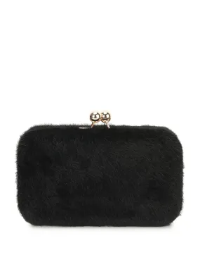 Nadia Fur Black Clutch