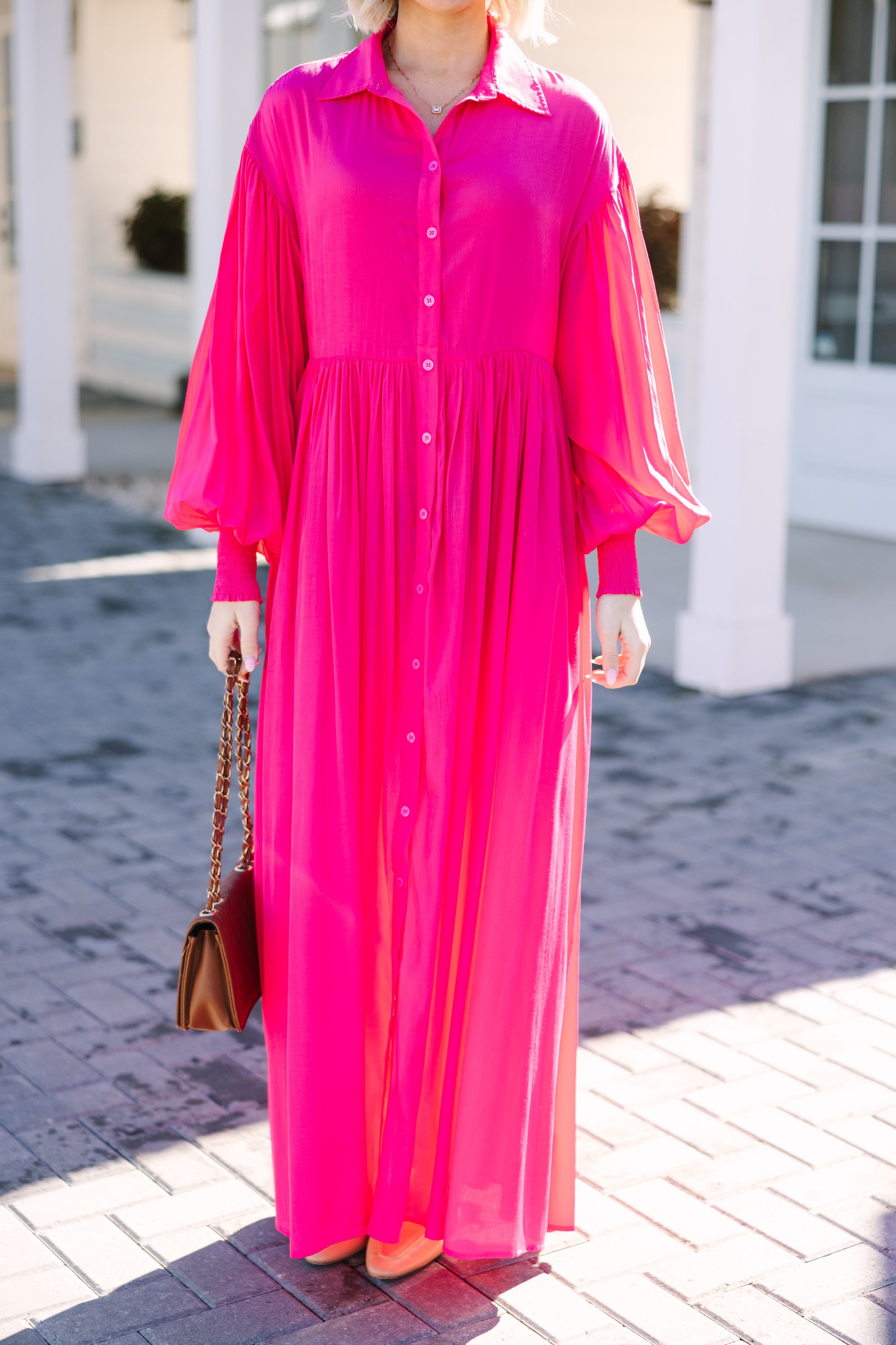 Nothing But The Best Hot Pink Maxi Dress