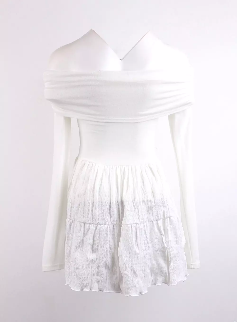 Off-Shoulder Frill Mini Dress CJ424