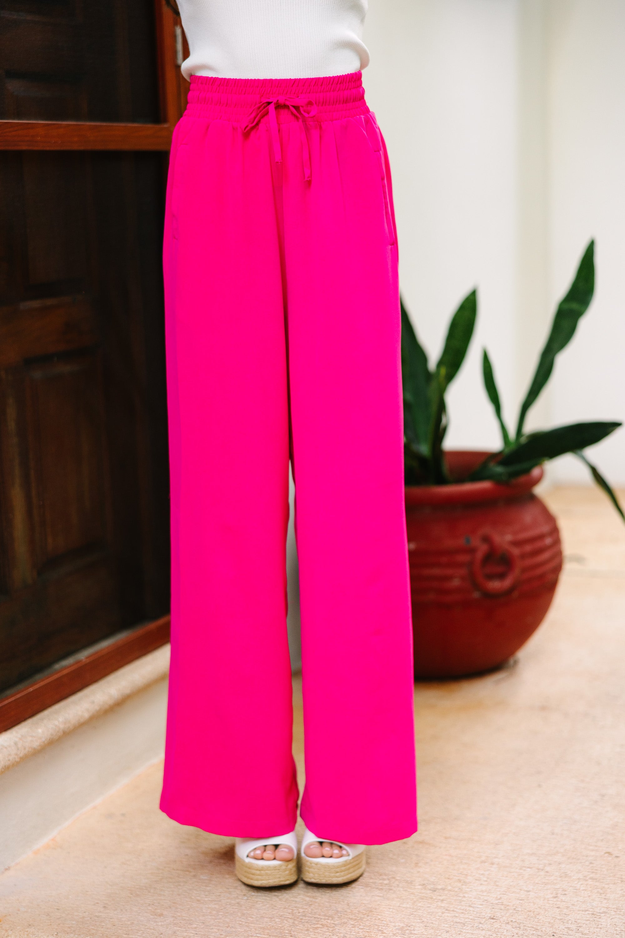 On My Heart Fuchsia Pink Wide Leg Pants