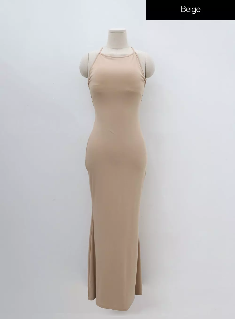 Open Back Cross Strap Maxi Dress IU11