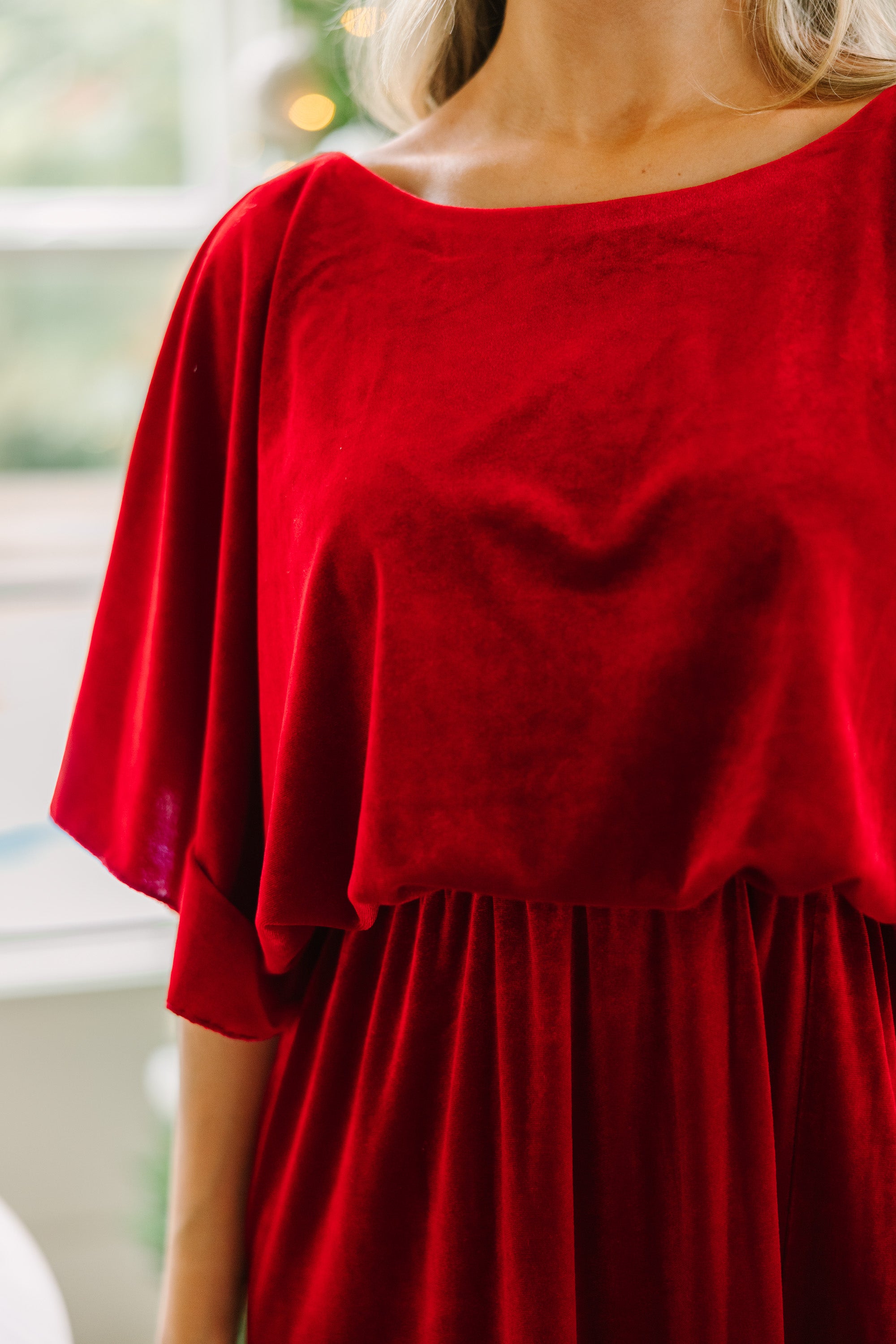 Out On The Dance Floor Ruby Red Velvet Maxi Dress