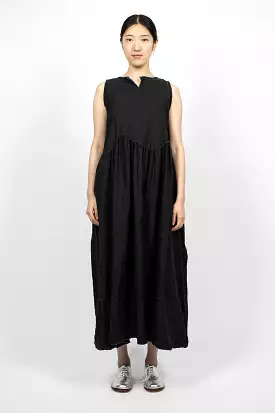 Pinafore Raw Cut Dress Black