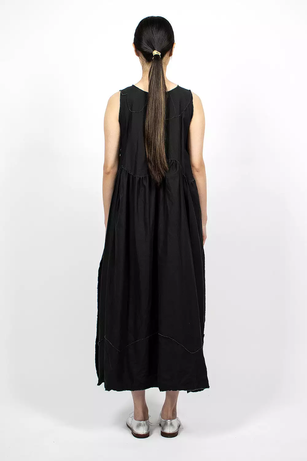 Pinafore Raw Cut Dress Black