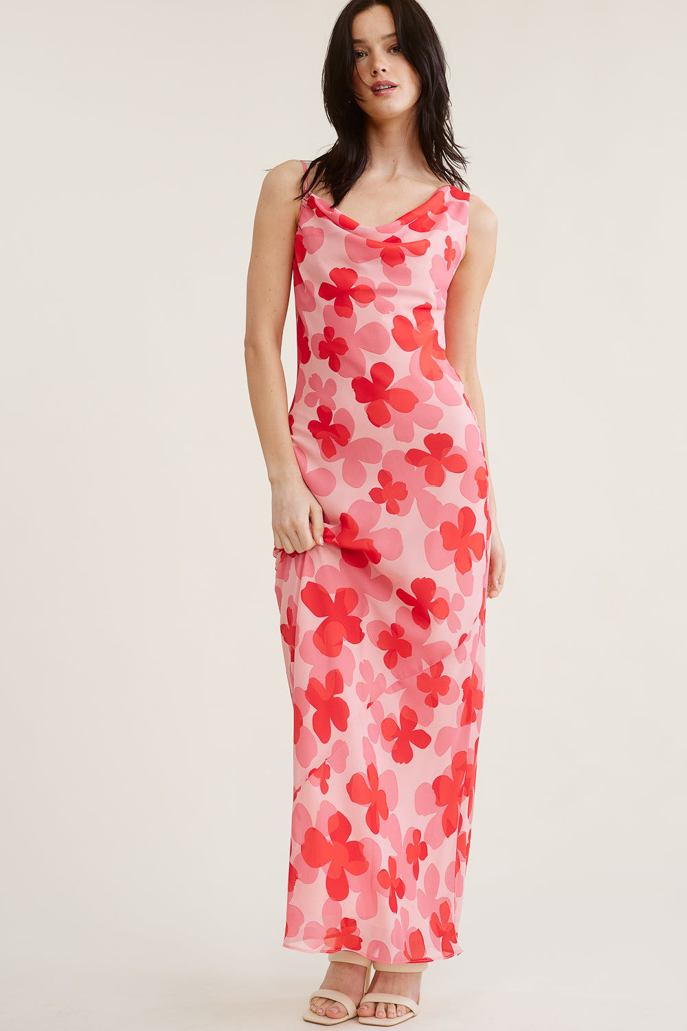 Pink Floral Maxi Dress