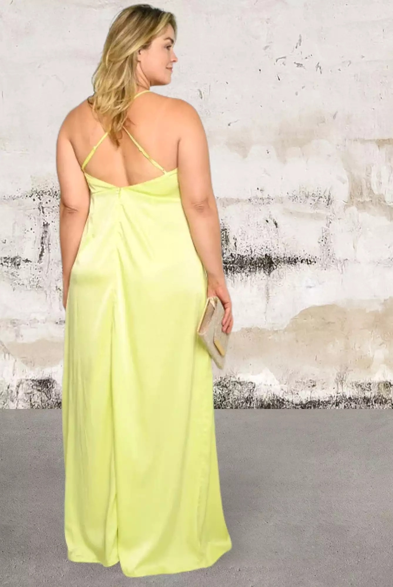 Plus size sleeveless v neck surplice maxi dress