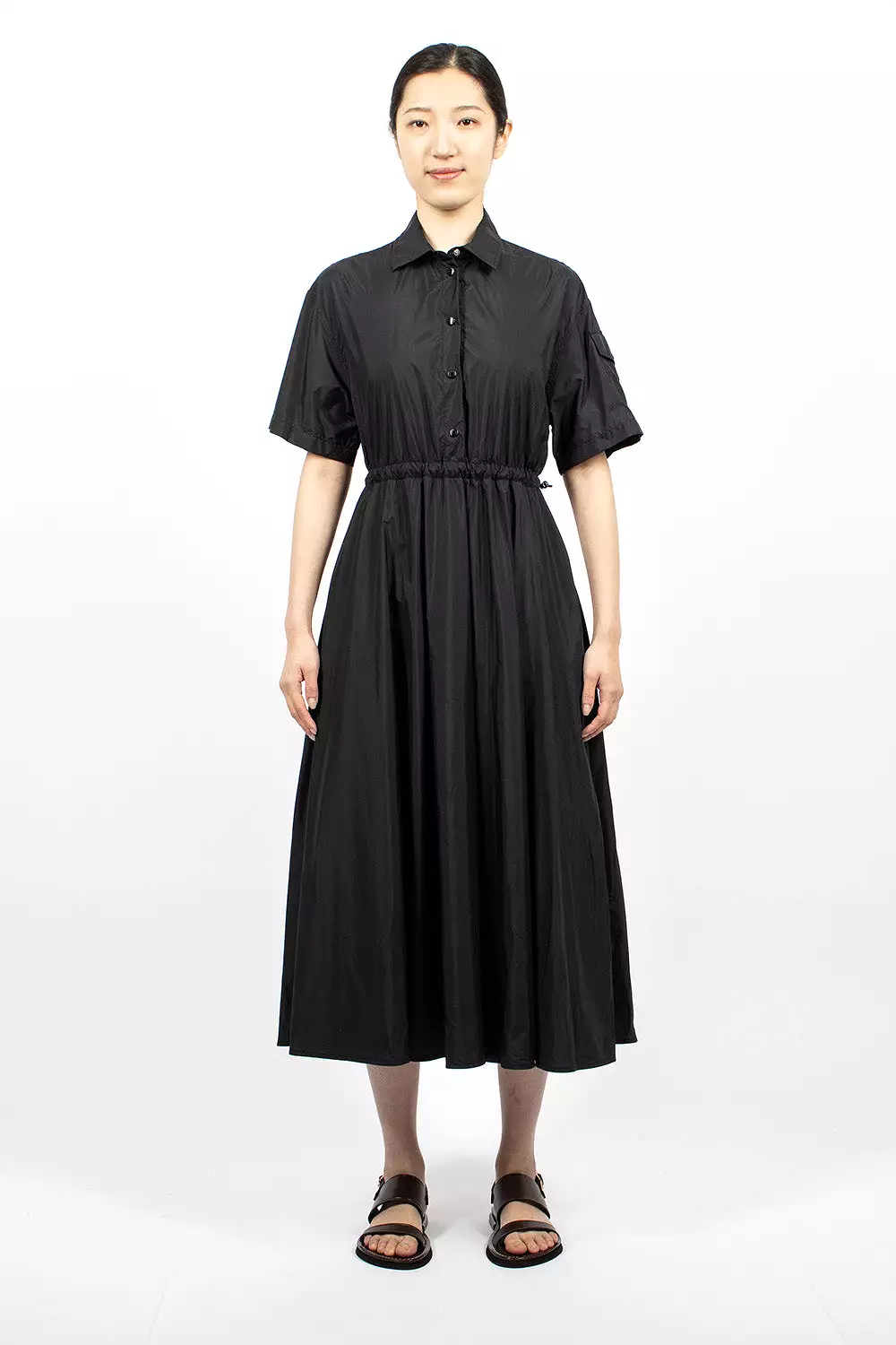 Poplin Shirt Dress Black