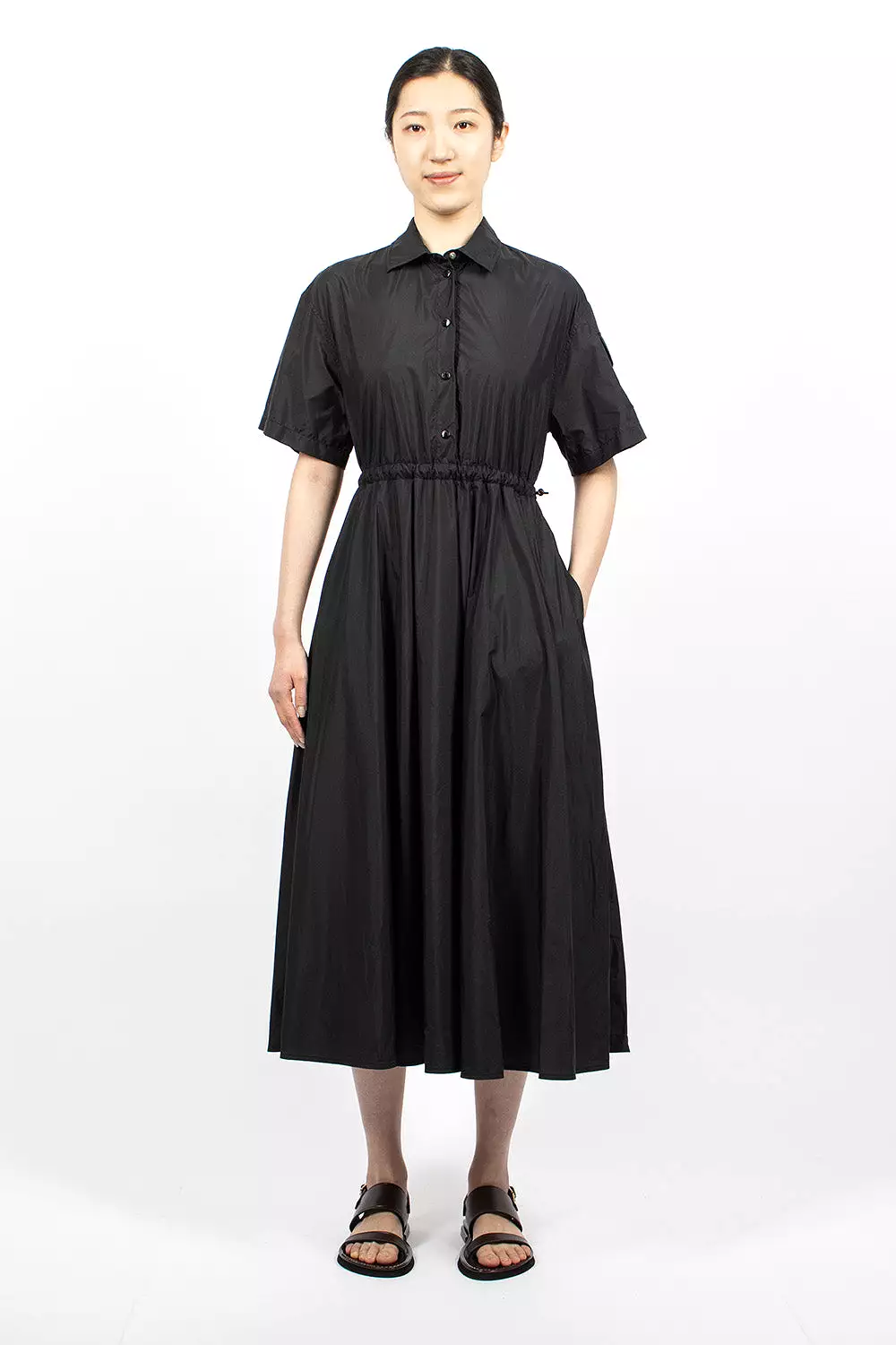 Poplin Shirt Dress Black