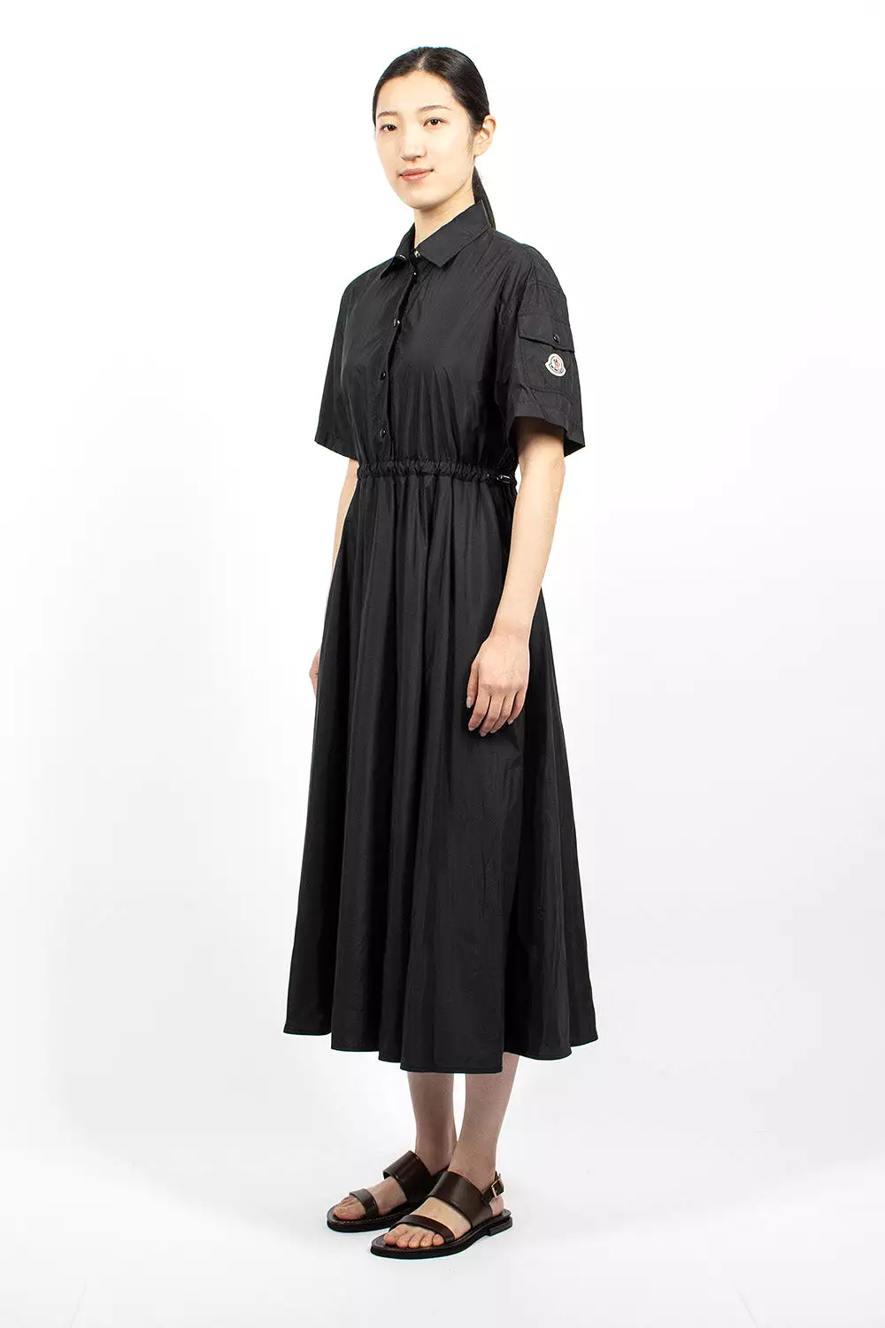 Poplin Shirt Dress Black