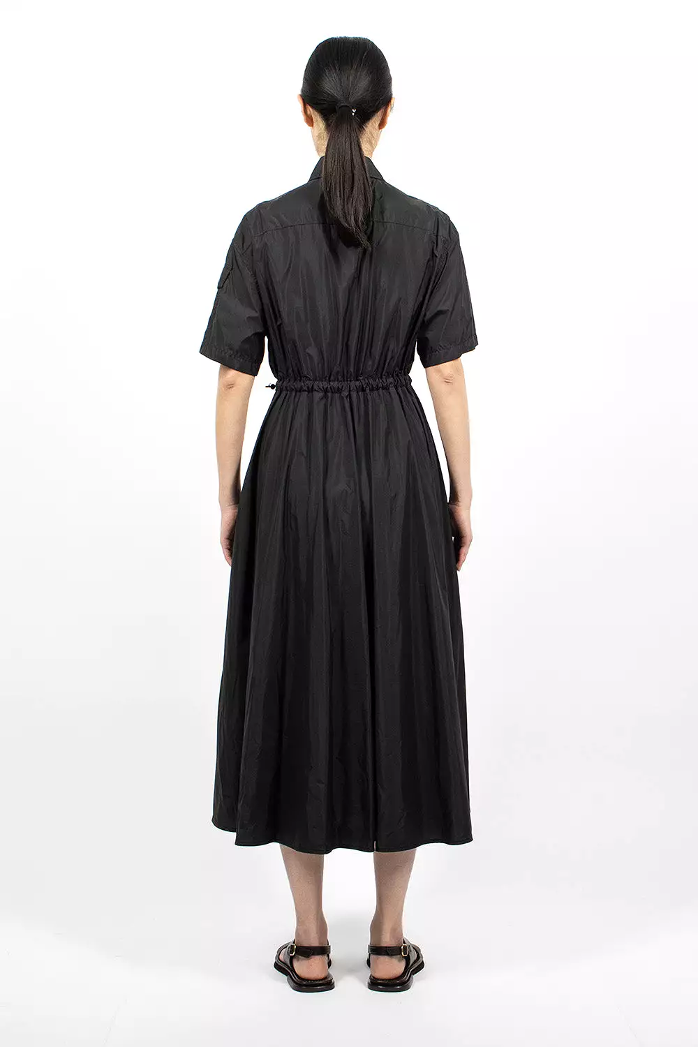 Poplin Shirt Dress Black