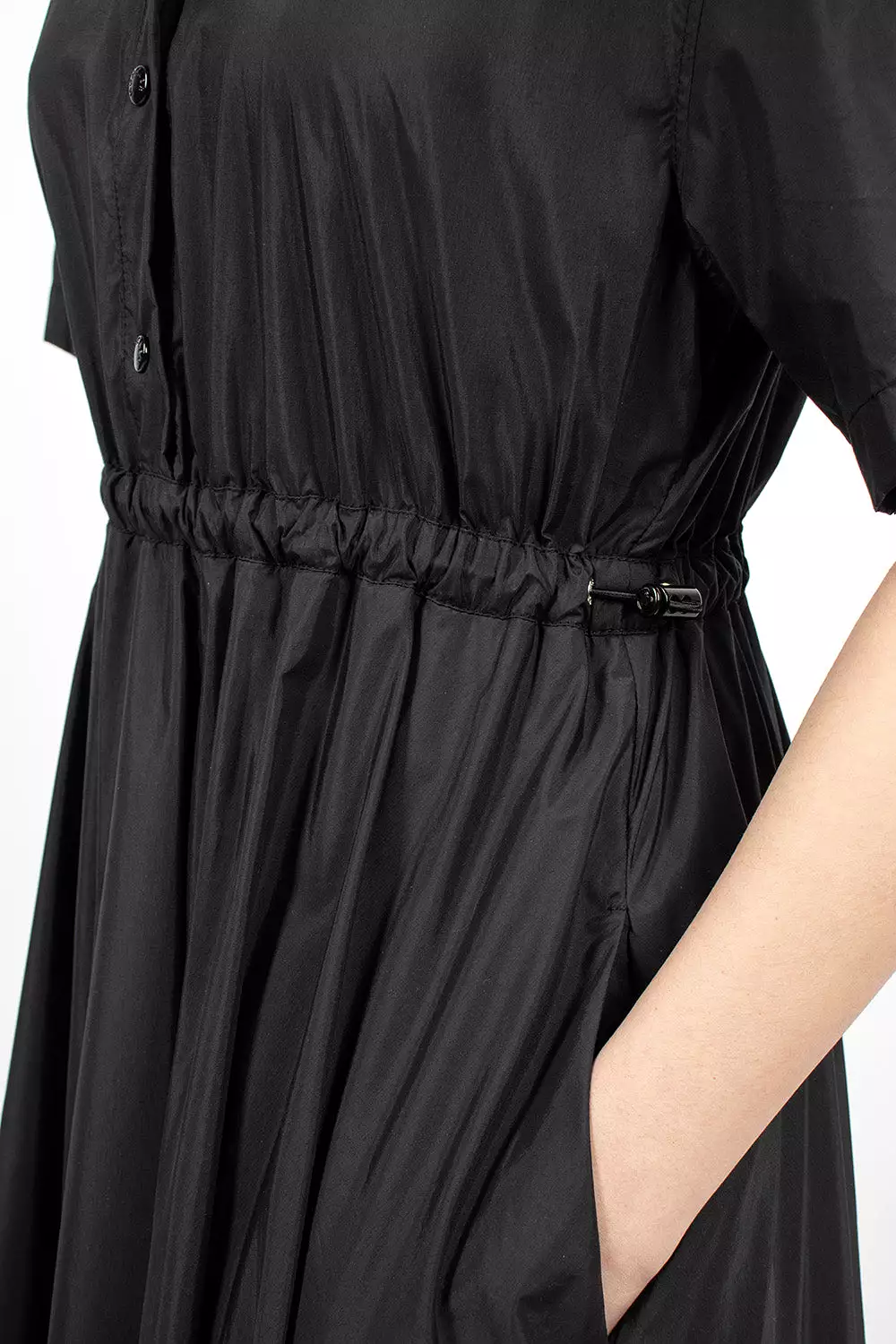 Poplin Shirt Dress Black