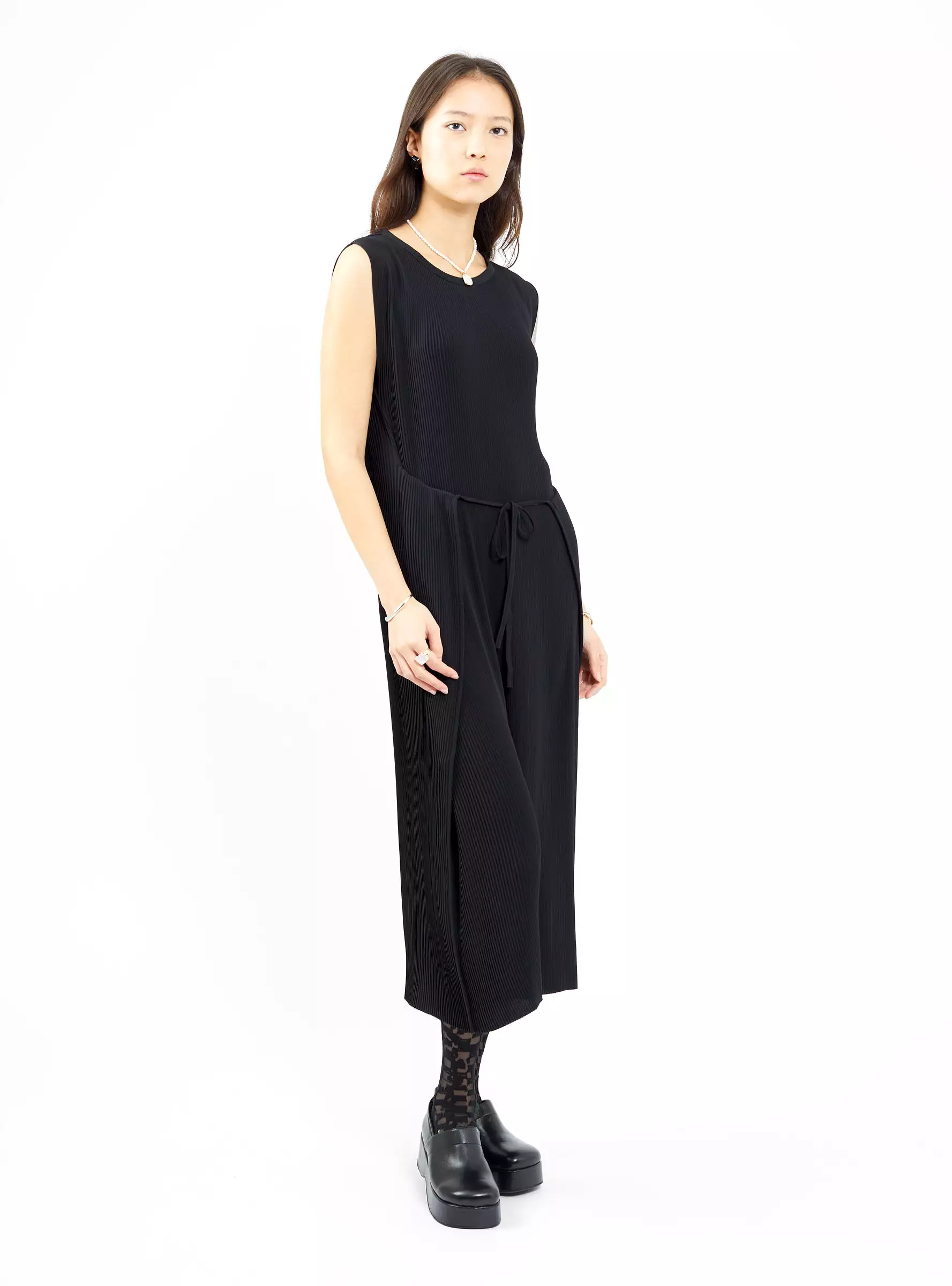 Pull Plisse Dress Black