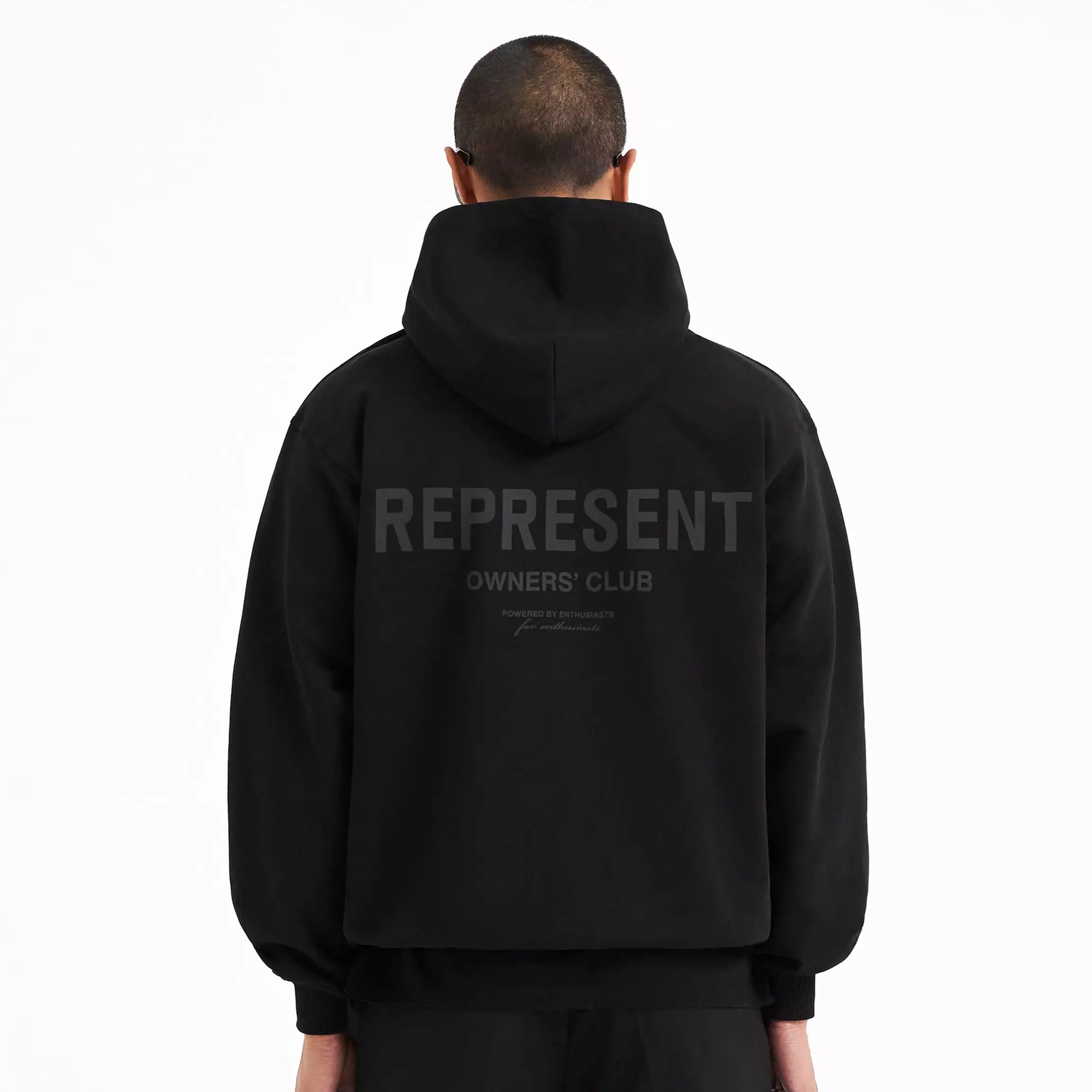 Represent Owners Club Logo Hoodie Black Reflective