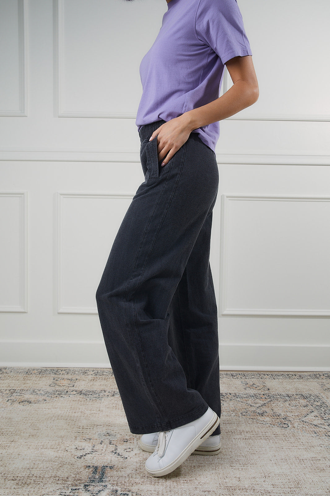 Royal Mineral Washed Wide Leg Pants