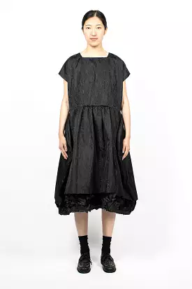 Ruffle Jacquard Dress Black