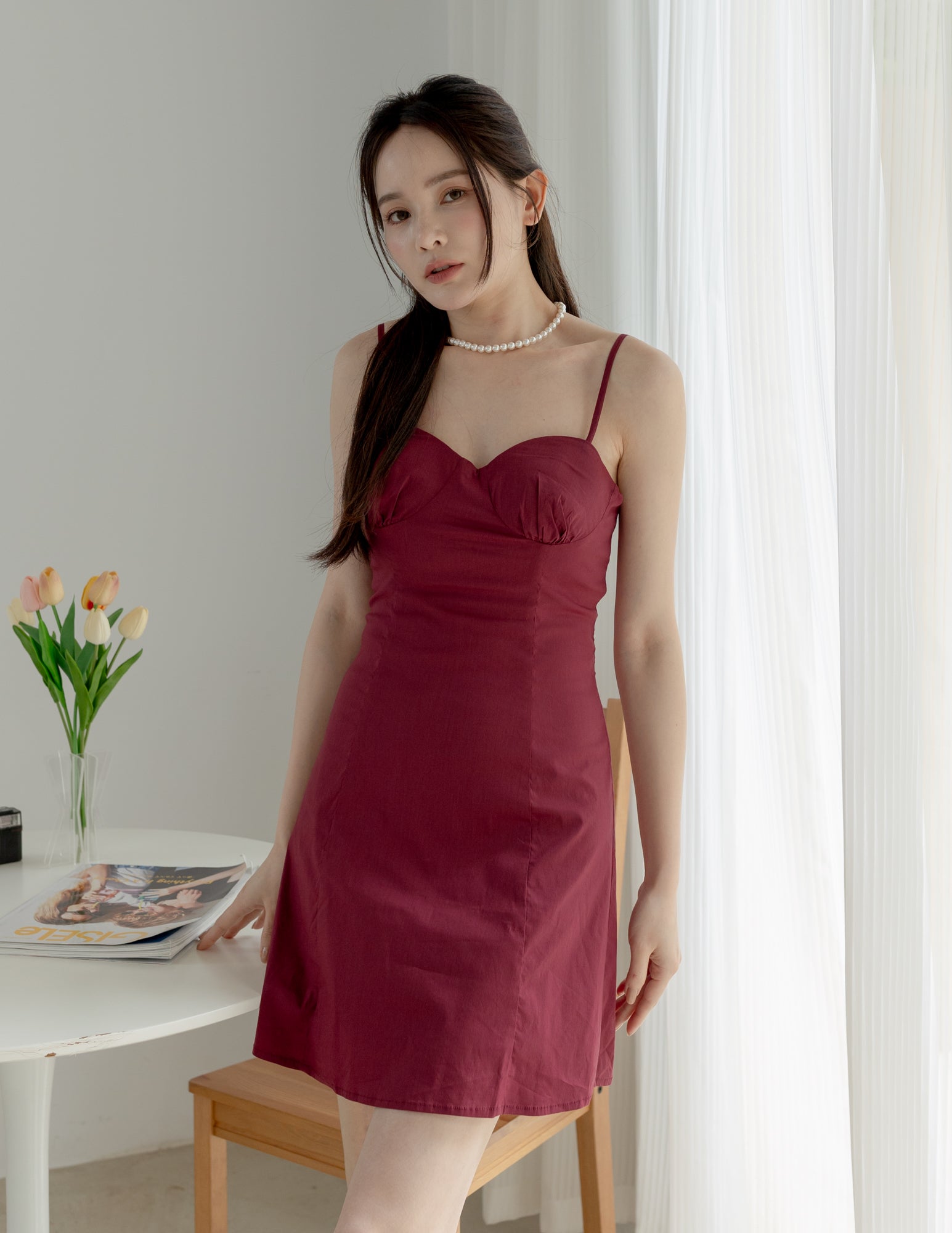 Sabrina Dress in Burgundy