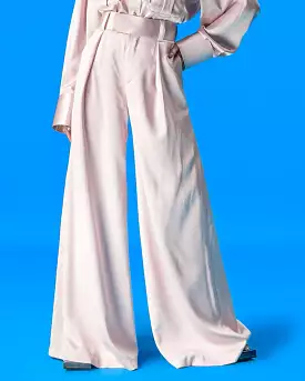 Satin Palazzo Pants (Blush)