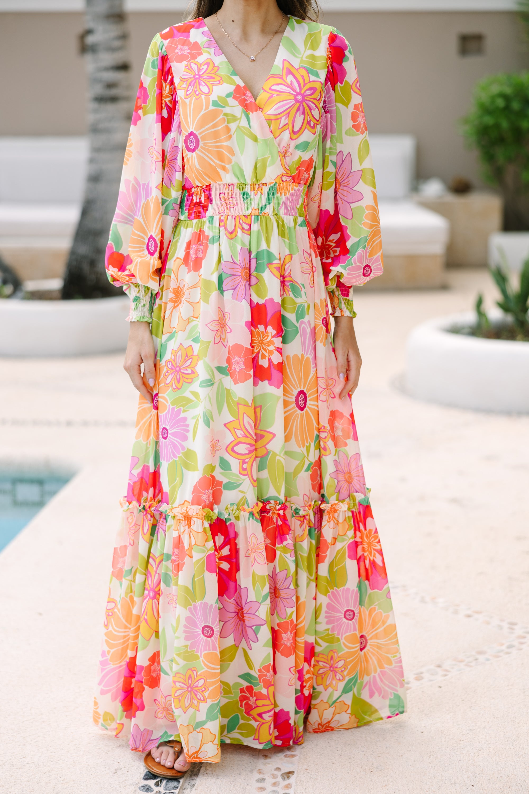 Say It Loud Fuchsia Pink Floral Maxi Dress