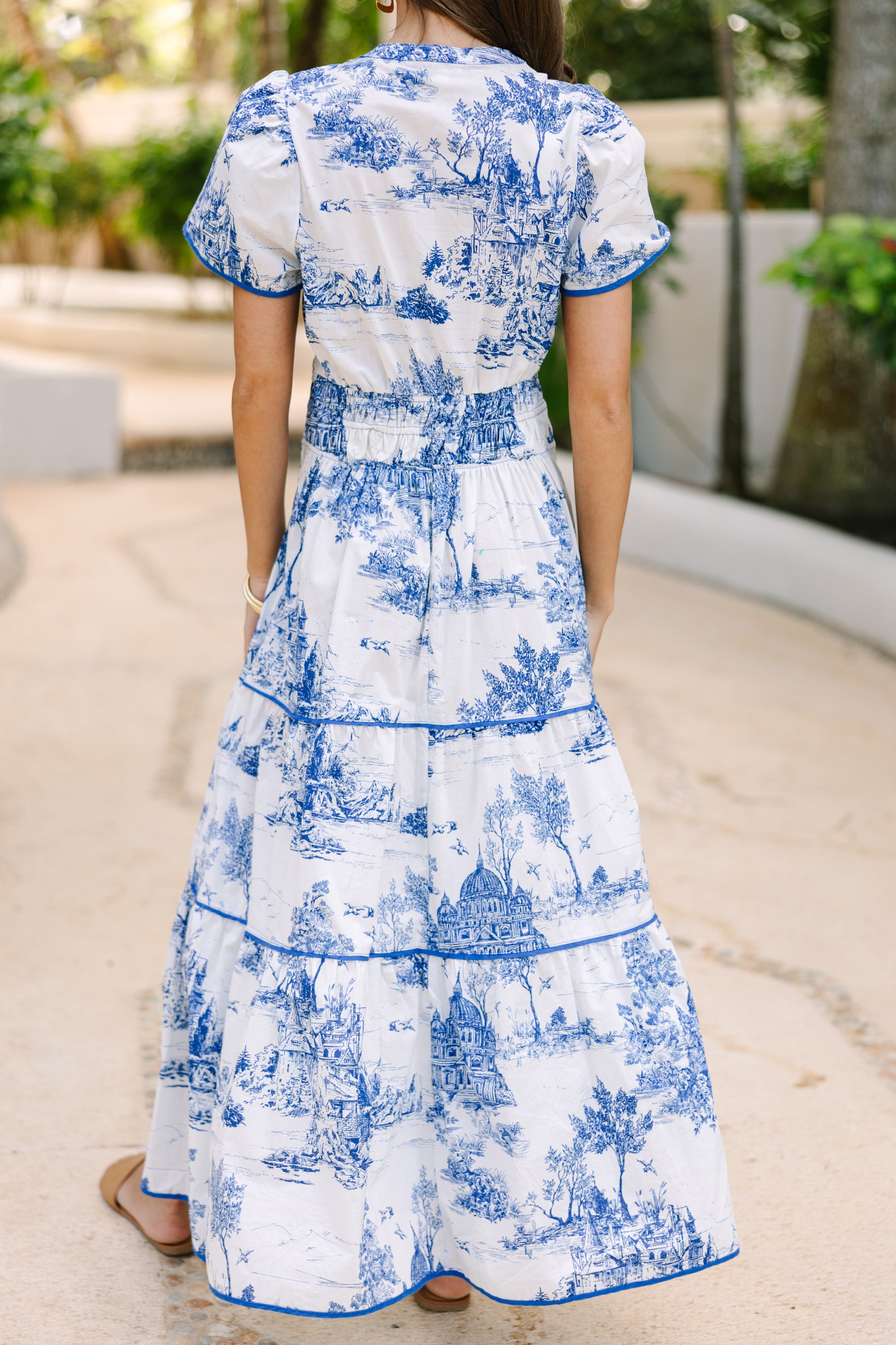 Share Your Happiness Blue Floral Maxi Dress