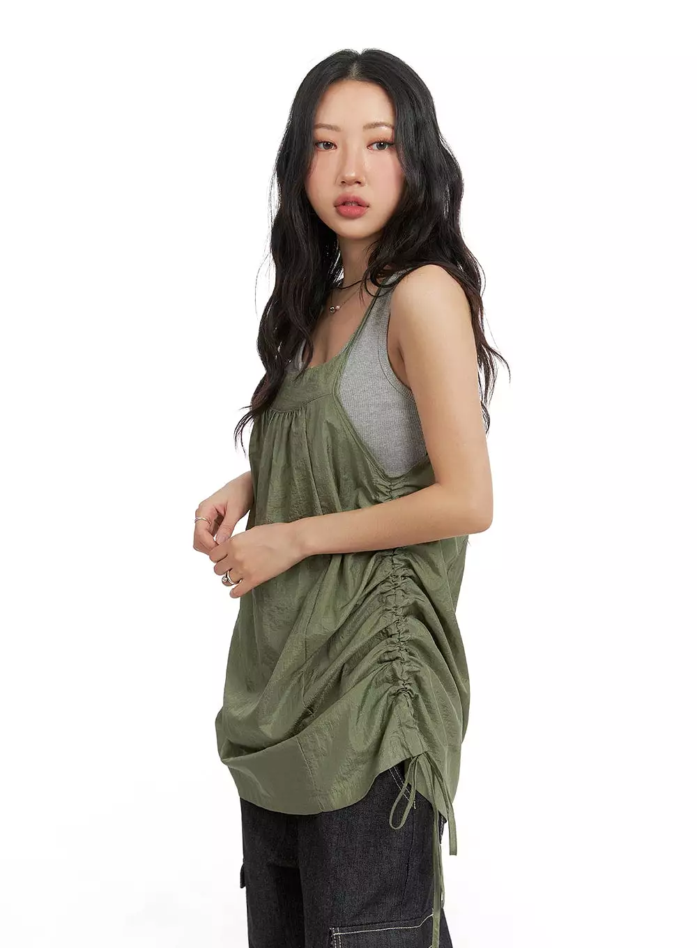 Side Drawstring Cami Mini Dress CM425