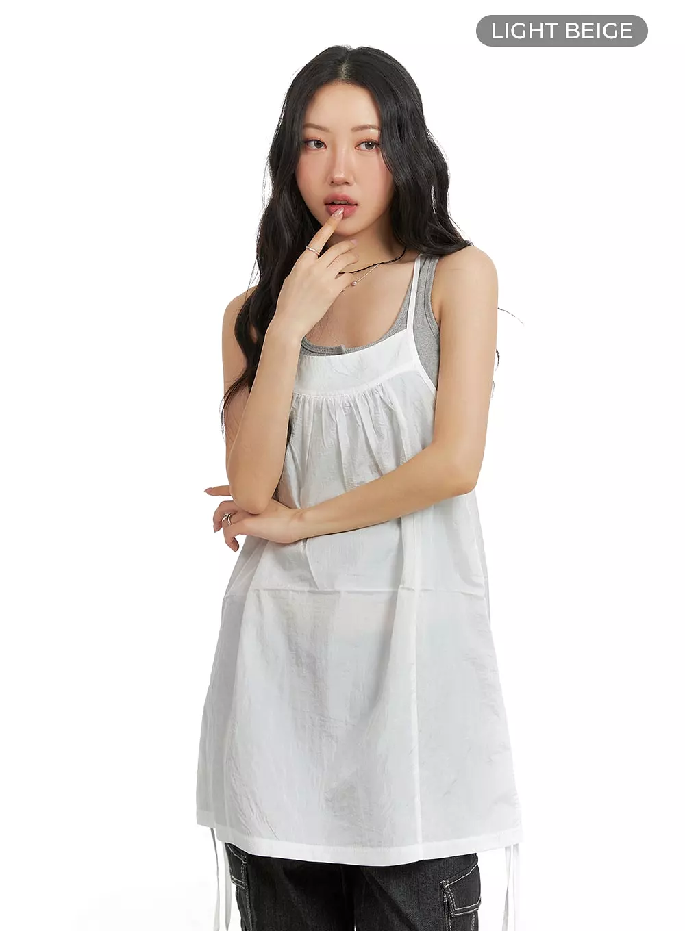 Side Drawstring Cami Mini Dress CM425