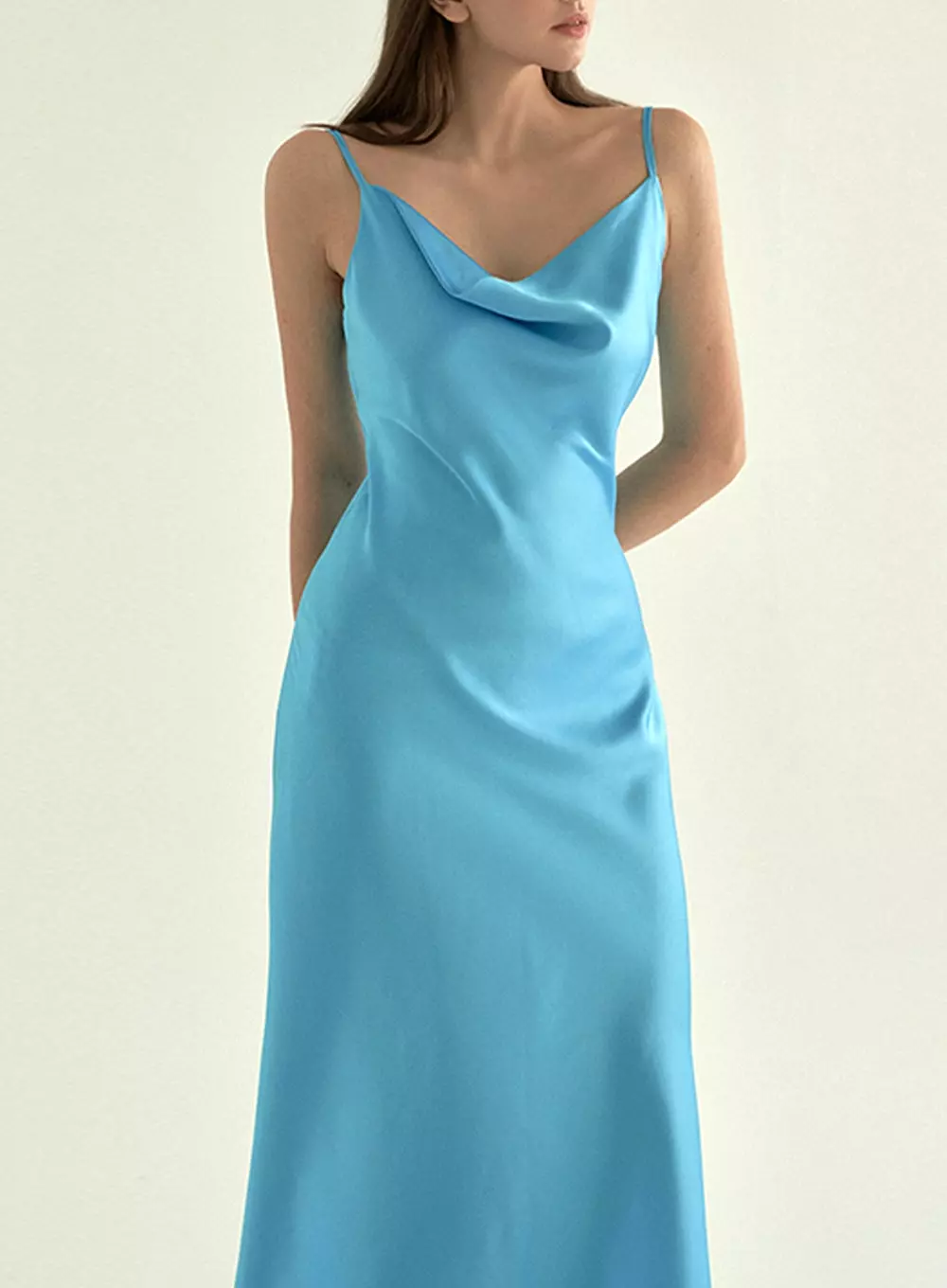 Silky Sleeveless Party Dress IA13