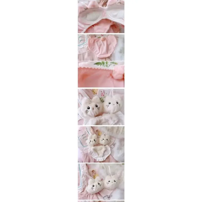 Soft Fuzzy Kitten Kawaii Princess Lingerie Set