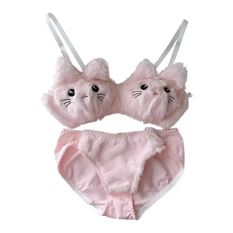 Soft Fuzzy Kitten Kawaii Princess Lingerie Set