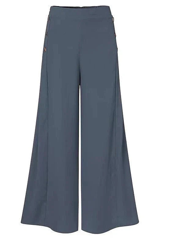 SOPHISTICATED WOMEN'S WIDE LEG CULOTTES PANTS IN BLACK AND WINE (S, 