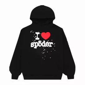 Sp5der 'Souvenir / I Love' Pullover Hoodie Black FW23