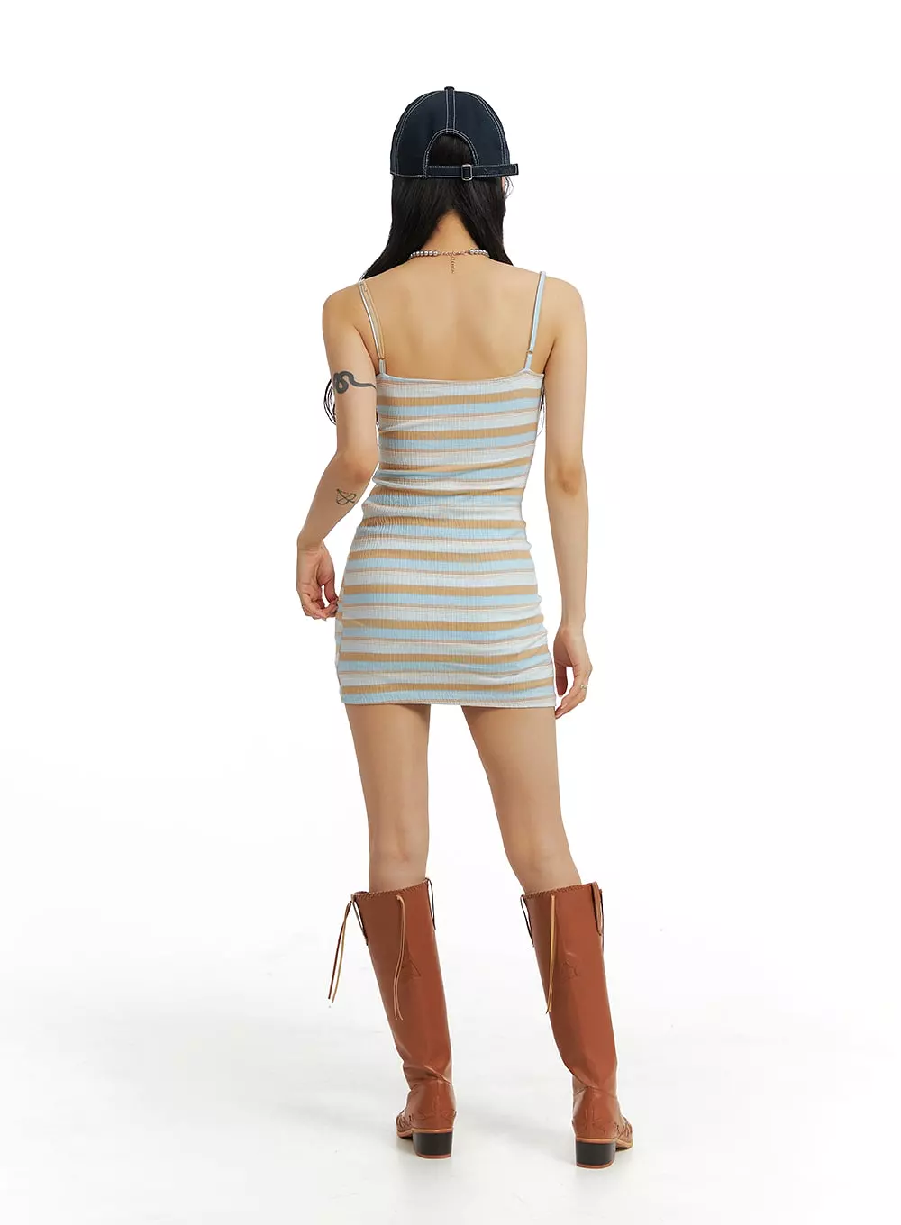 Stripe Slim Mini Dress IM404