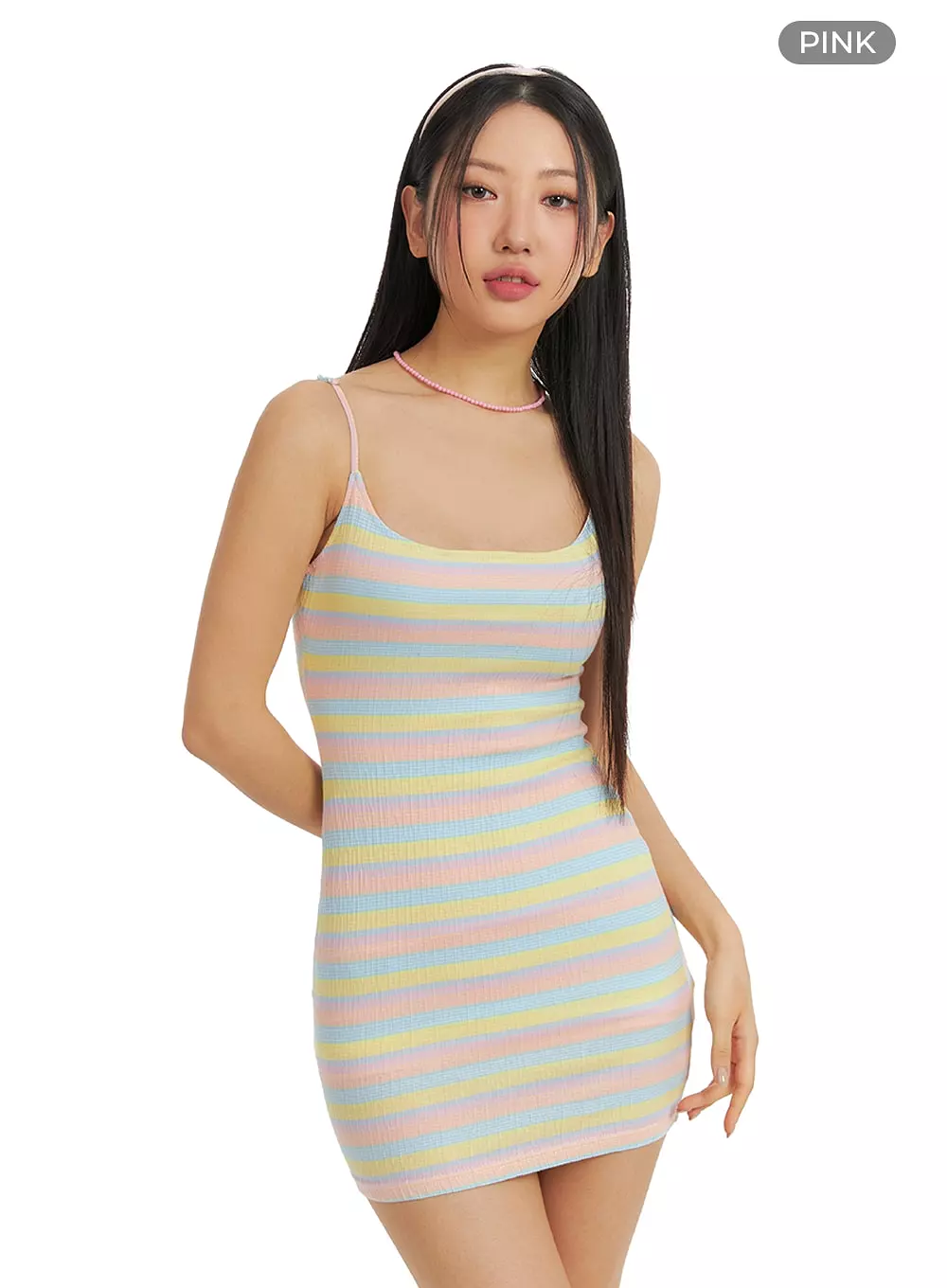 Stripe Slim Mini Dress IM404