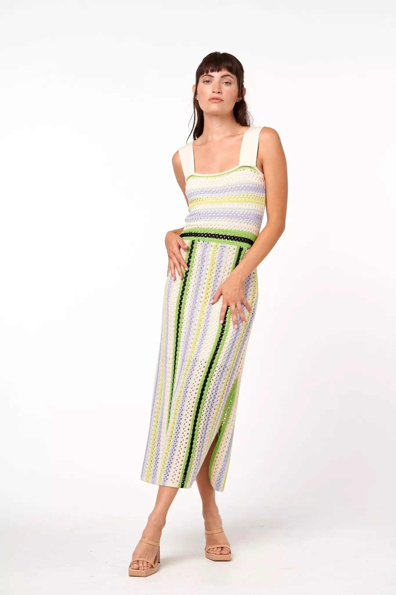 Striped Crochet Maxi Dress