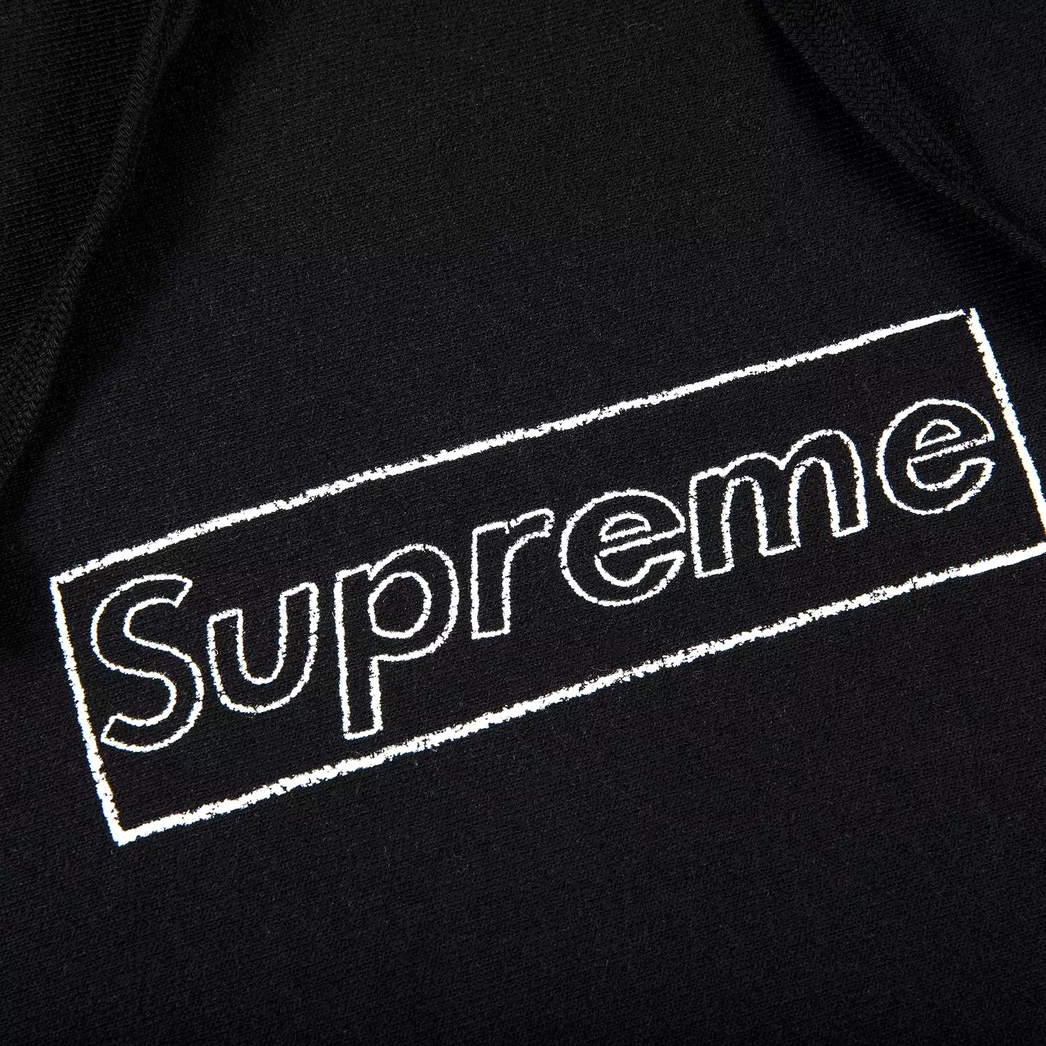 SUPREME X KAWS Chalk Box Logo Hoodie Black