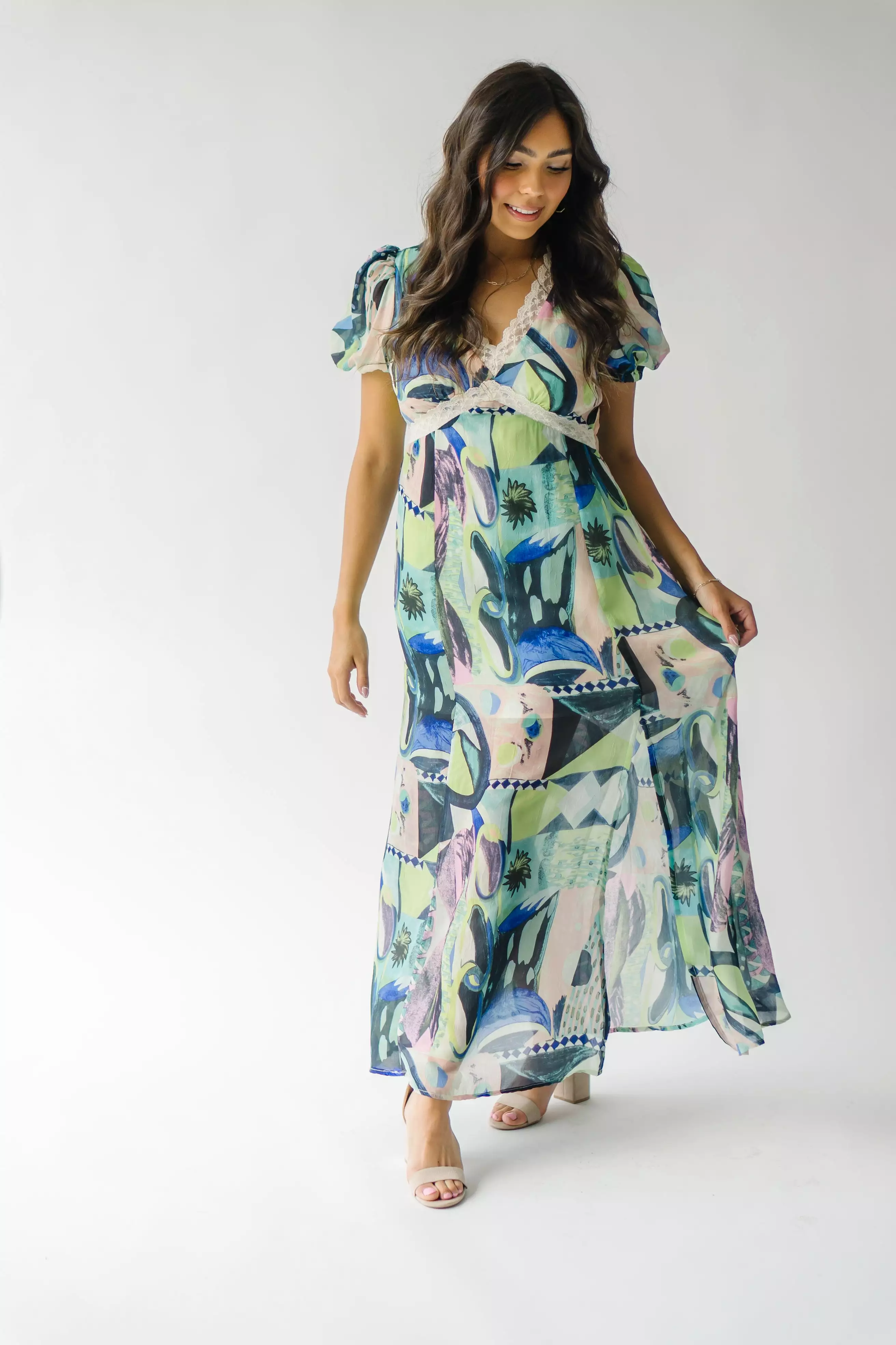 The Ashwin Patterned Maxi Dress in Multi