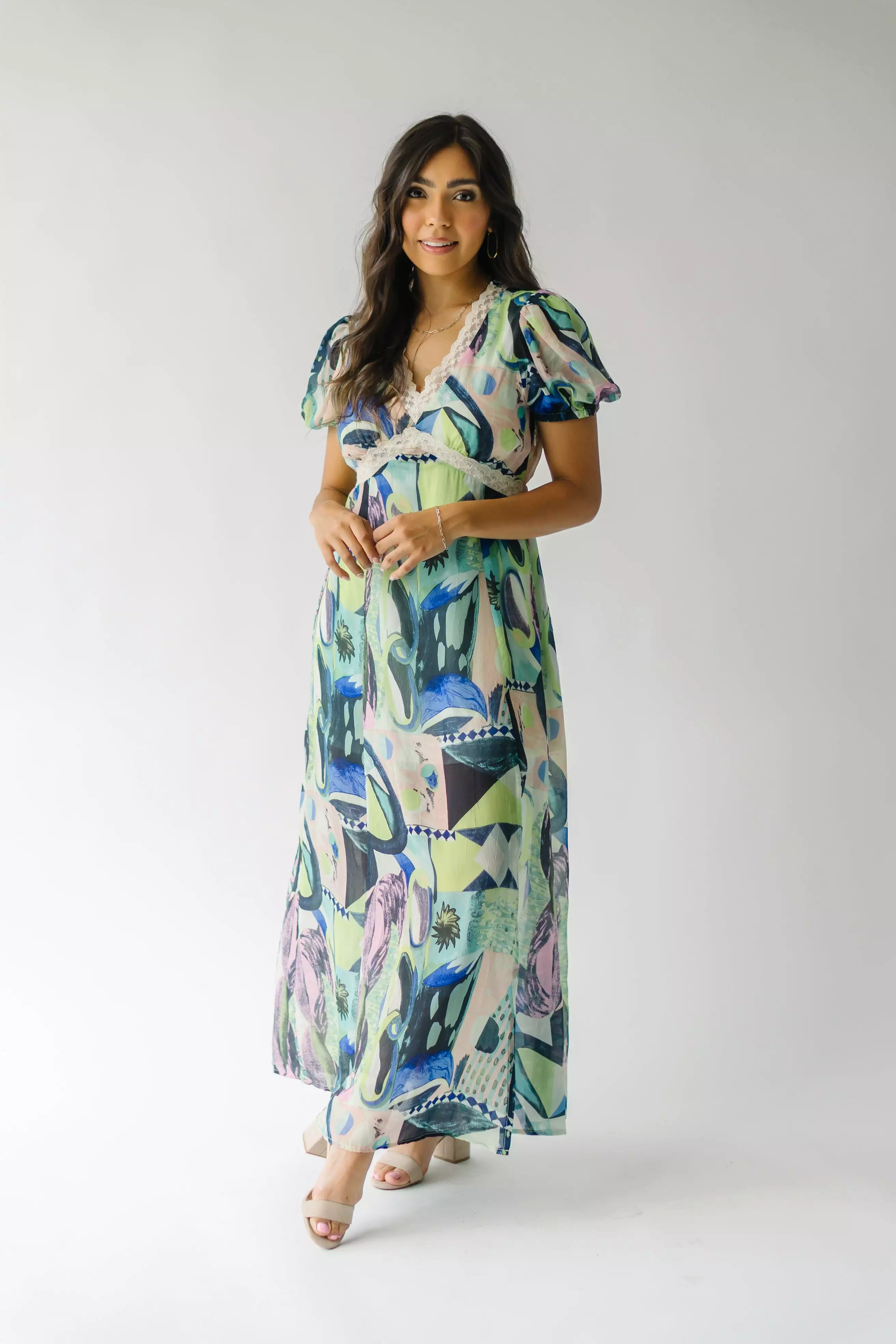 The Ashwin Patterned Maxi Dress in Multi