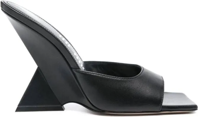 The Attico Cheope 105mm leather mules Black