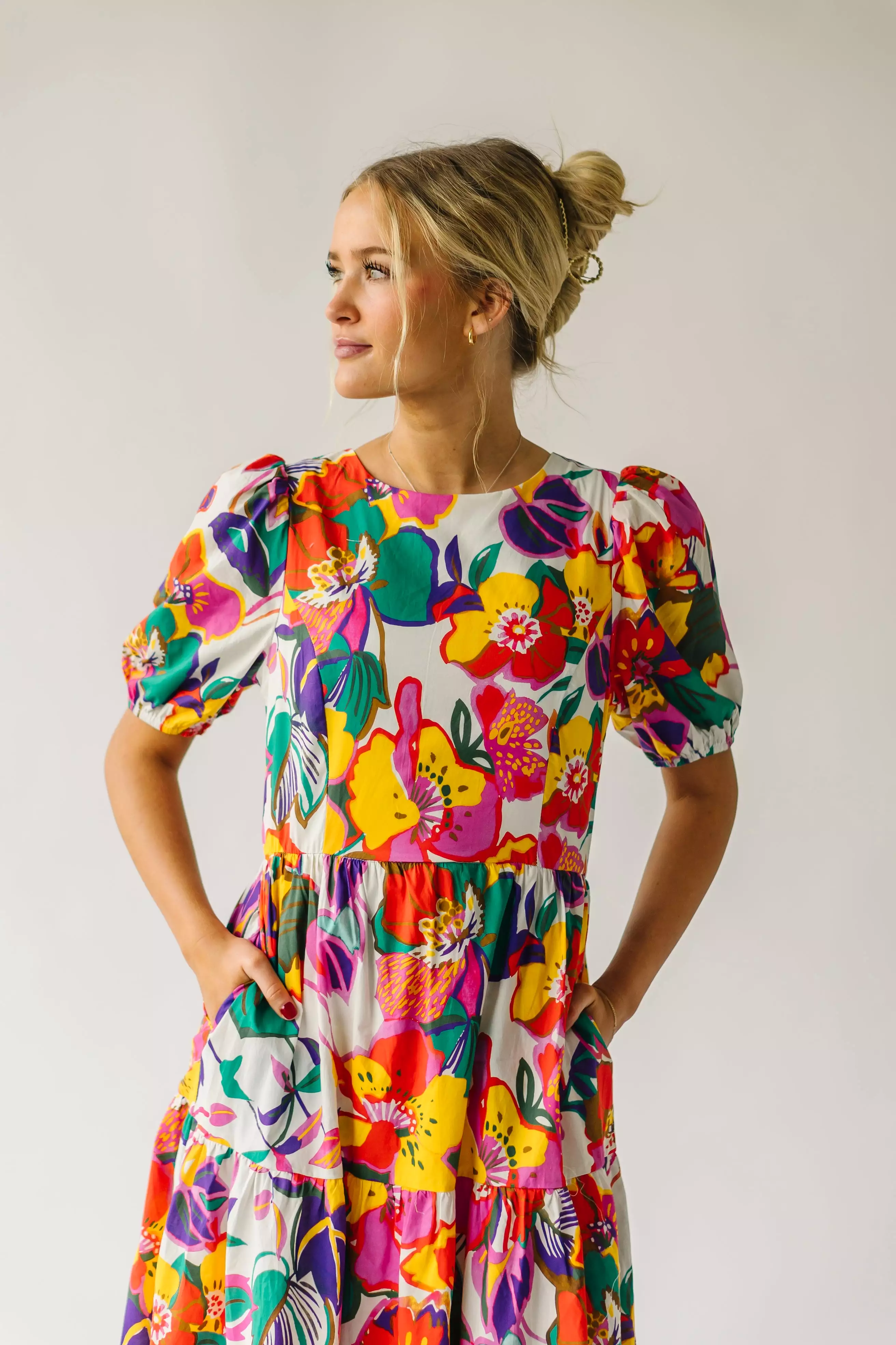 The Ballinger Patterned Midi Dress in Multi