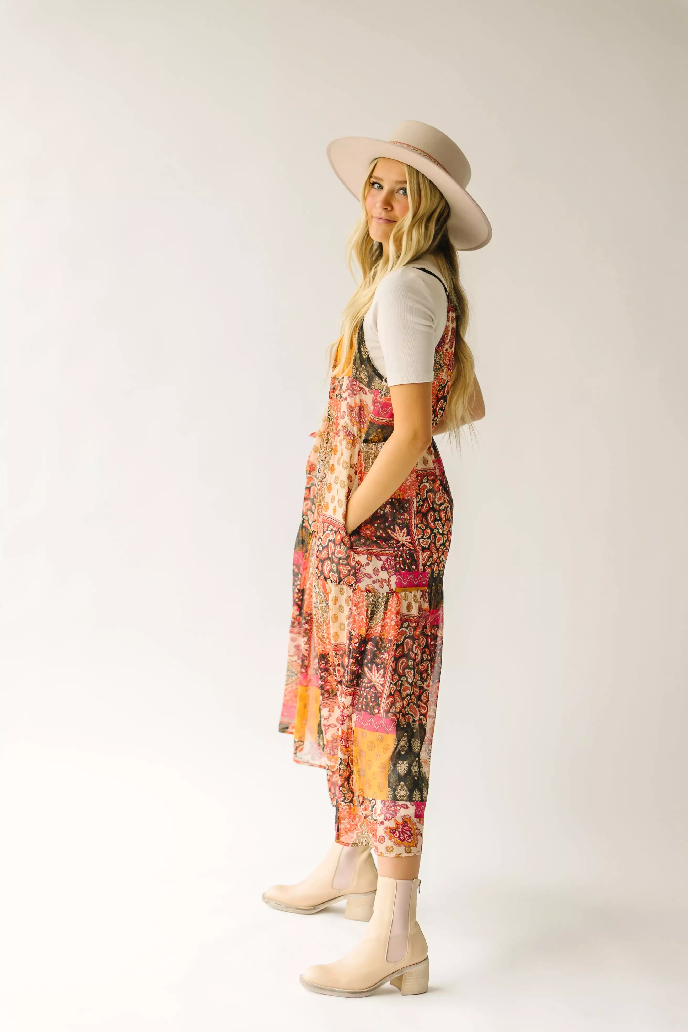 The Danby Patchwork Midi Dress in Multi