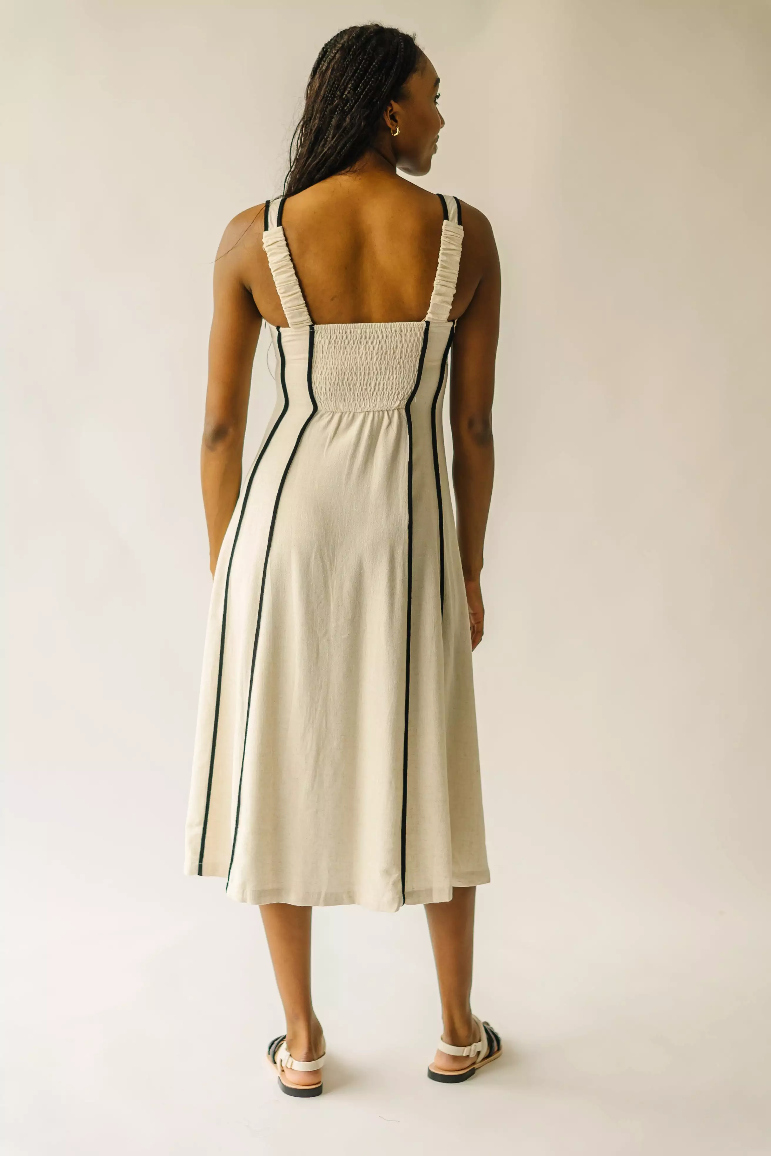 The Franken Linen Midi Dress in Natural