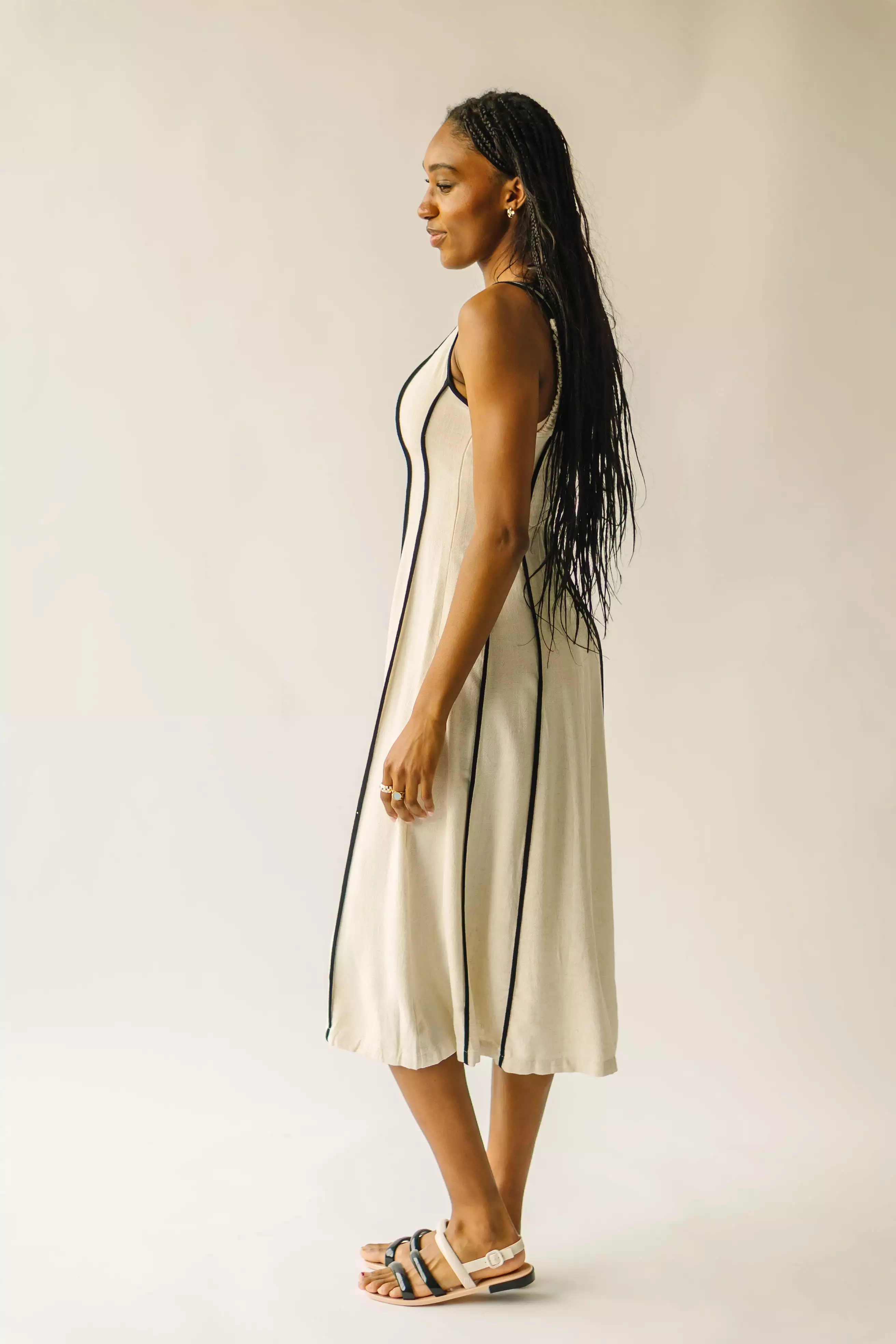 The Franken Linen Midi Dress in Natural