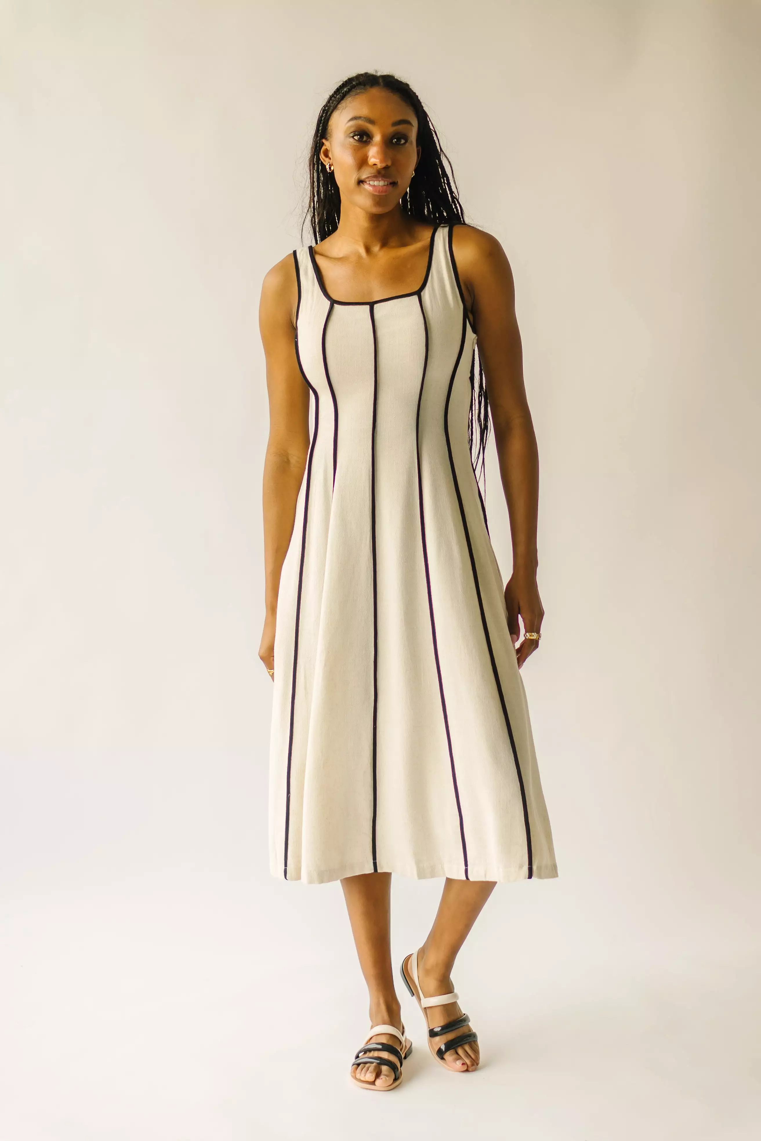 The Franken Linen Midi Dress in Natural